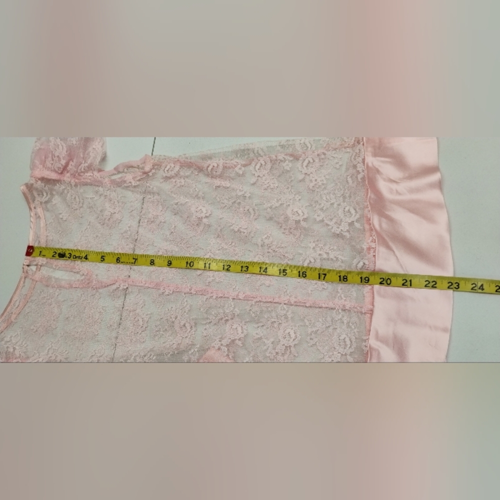 JCPENNEY Vintage Dress 2 Piece Satin/Lace Pink Sz 7/8 Women's Spaghetti Straps - Picture 10 of 16